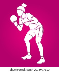 Ping Pong or Table Tennis Player  Action Cartoon Sport Graphic Vector