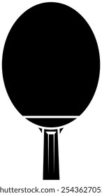  ping pong, table tennis racket black icon on white background