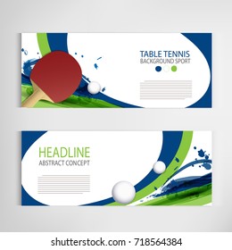 Ping Pong or table Tennis tournament. poster or banner vector template design.
