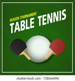 Ping Pong or table Tennis tournament. poster or banner vector template design.