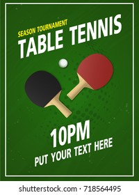 Ping Pong or table Tennis tournament. poster or banner vector template design.