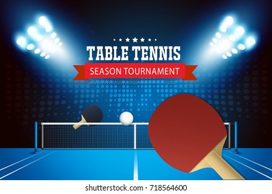 Ping Pong or table Tennis tournament. poster or banner vector template design.