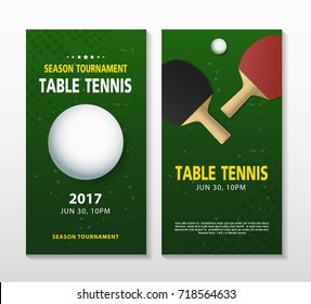 Ping Pong or table Tennis tournament. poster or banner vector template design.