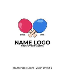 Ping pong or table tennis vector logo