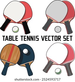 ping pong table tennis vector set