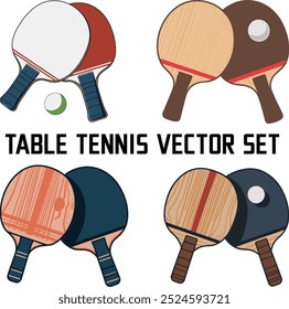 ping pong table tennis vector set