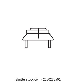 mesa de ping pong o icono de tenis de mesa blanco aislado en fondo blanco