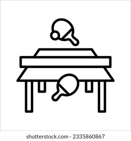 ping pong table or white table tennis icon, vector illustration on white background