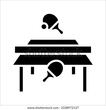 ping pong table or white table tennis icon, vector illustration on white background