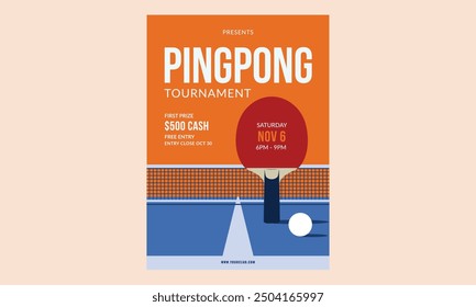 Torneo de Ping Pong Poster Plantilla