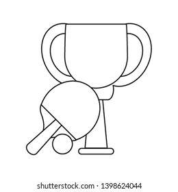 Ping pong trophy cup championship in black and white
