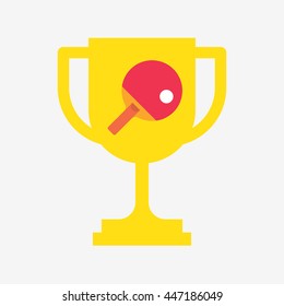 Ping Pong and Trophy Icon Vector