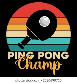 Ping pong t-shirt design vintage style vector for ping pong lovers