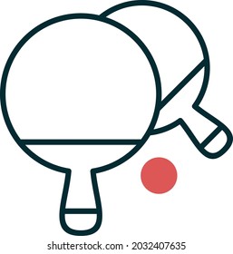 Diseño de la línea de dos vectores de color Ping pong