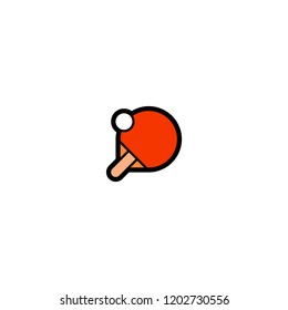 Ping Pong vector flat isolated icon