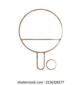ícono de vector de ping pong con estilo dibujado a mano