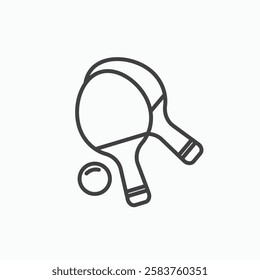 Ping pong vector icon isolated in black line