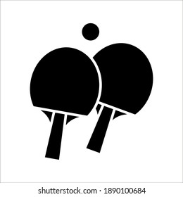 Ping pong vector icon on white background. color editable