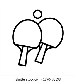 Ping pong vector icon on white background. color editable