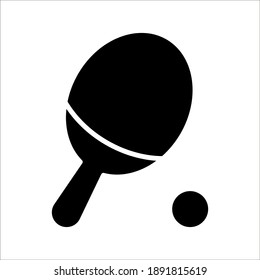 Ping pong vector icon on white background. color editable