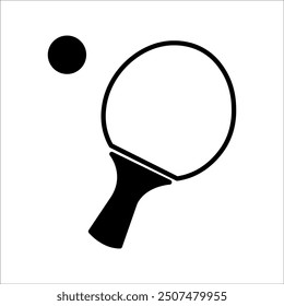 Ping pong vector icon on white background. colors can be edited.