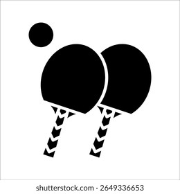Ping pong ícone vetorial no fundo preto e branco. cor editável
