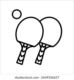 Ping pong vector icon on black and white background. color editable