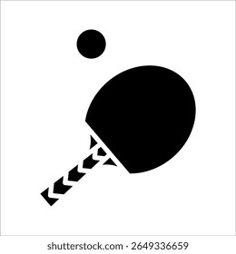 Ping pong ícone vetorial no fundo preto e branco. cor editável