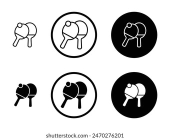 Ping pong vector icon set. table tennis racket symbol. pingpong game paddle icon. tabletennis tournament symbol suitable for apps and websites UI designs.