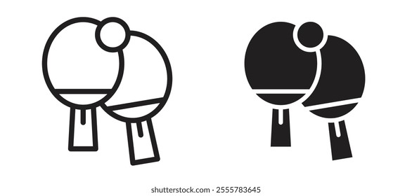 Ping pong vector icon set in black color.