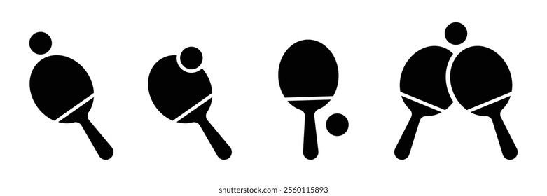 Ping pong vector icons set