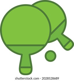 Diseño de icono verde relleno de la línea de vector Ping pong