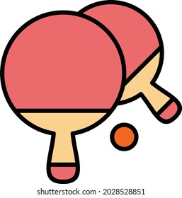 Diseño de iconos llenos de la línea de vectores de Ping pong