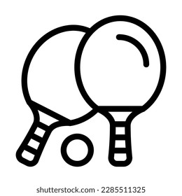 Ping Pong Vector Line Icon Design