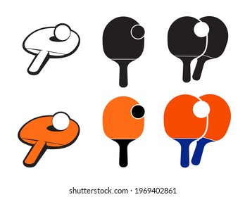 ping pong vector logo color and black and white