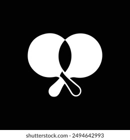ping pong vector logo silhouette icon design black and white 