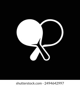 diseño de Vector de silueta de logotipo de ping pong en blanco y negro 