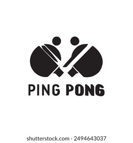 ping pong vector logo silhouette icon design black and white 