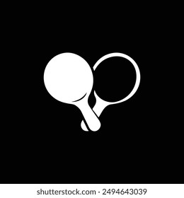 diseño de Vector de silueta de logotipo de ping pong en blanco y negro 