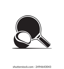 ping pong vector logo silhouette icon design black and white 