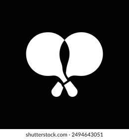 ping pong vector logo silhouette icon design black and white 