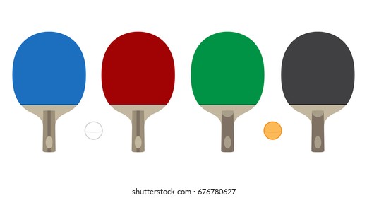 ping pong vector table tennis paddles illustration