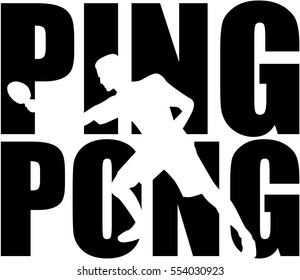 Ping Pong word with cutout