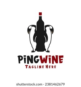 ping wine vector illustration logo design