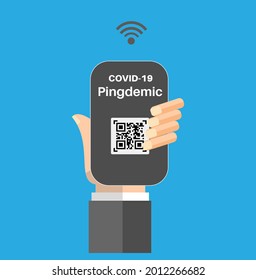 Pingdemic Covid-19 test and trace app vector illustration