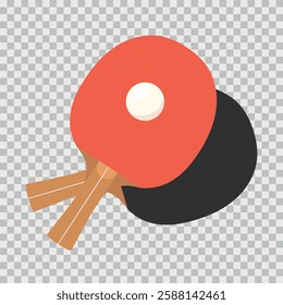 Ping-Pong ball and paddle flat vector illustration. Table tennis template. Sport and recreation, active game concept