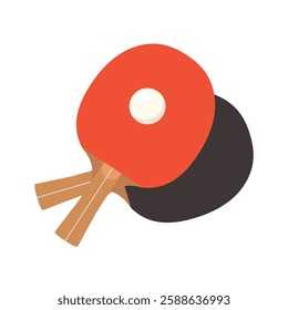 Ping-Pong ball and paddle flat vector illustration. Table tennis template. Sport and recreation, active game concept