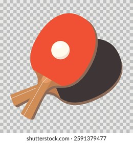 Ping-Pong ball and paddle flat vector illustration. Table tennis template. Sport and recreation, active game concept