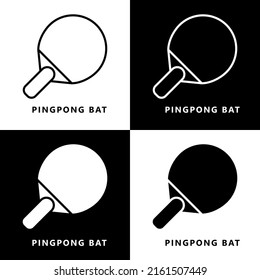 Pingpong Bat Icon Cartoon. Table Tennis Sport Symbol Vector Logo
