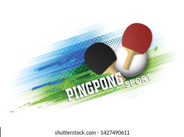 Ping-pong competition tournament template poster or banner vector design.